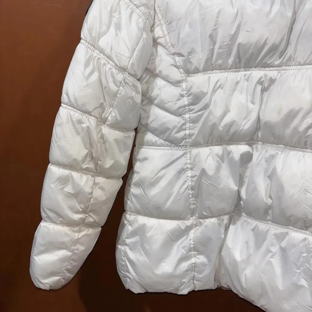 Laundry by Shelli Segal Puffer Down Jacket Womens Medium White Casual Full Zip - Picture 11 of 13
